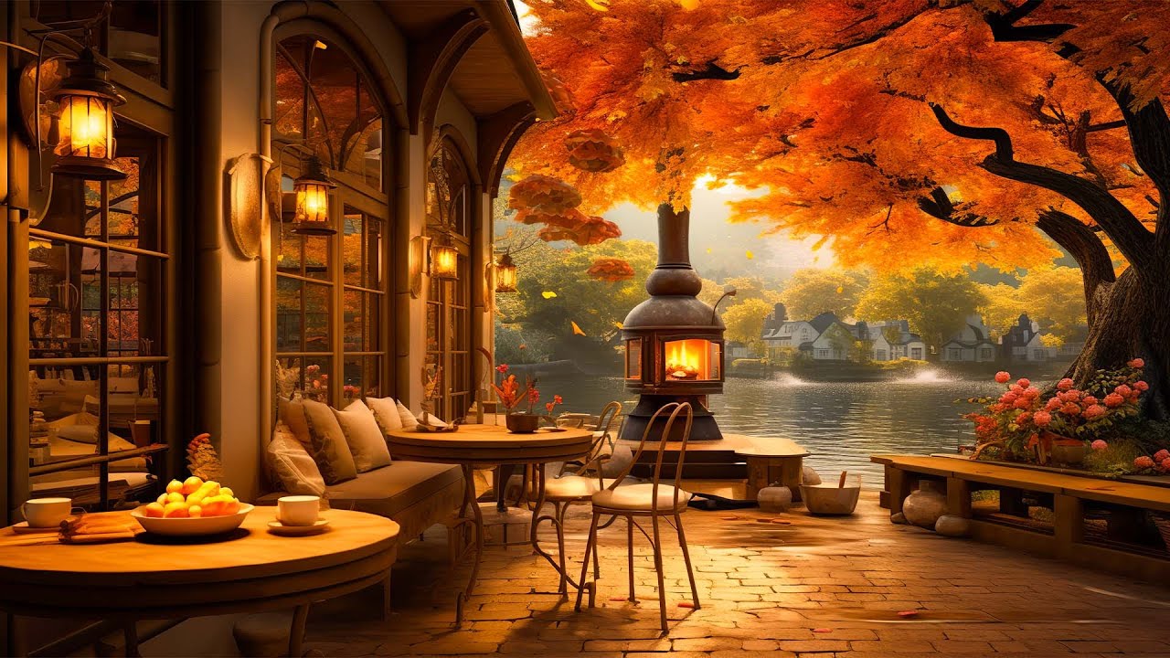 Warm October Autumn Jazz in Cozy Coffee Shop Ambience π Smooth Jazz ...