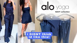$500 for 2 looks!? alo yoga navy HAUL | SUIT UP TROUSERS, seacoast
