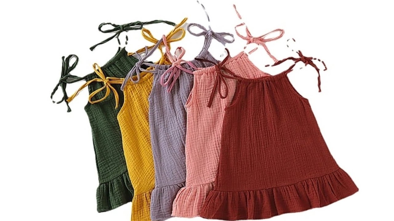 فستان الكسلانة‼️اسهل طريقه لعمل فستان طفلة ف 9 دقايق بسس⏲️ ونصيحة غاالية جدااااً أول مرة تعرفيها 🔥