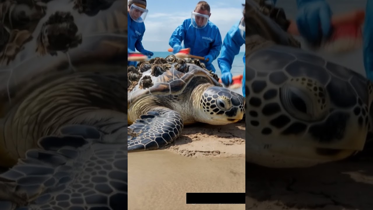 Rescue Team Removing Millions of Barnacles from Turtle's Body – Satisfying Rescue 9
