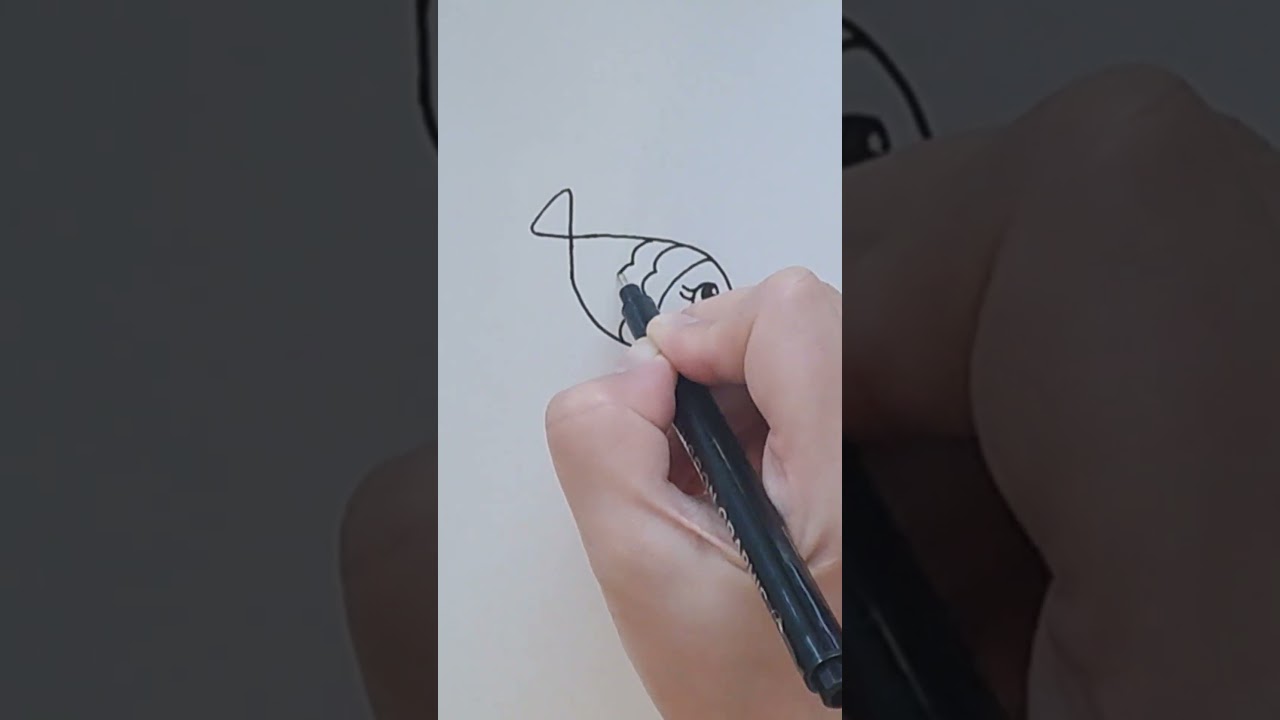 How to draw fish with number 4 