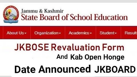 Jkbose 12th class revaluation and rechecking form kaise bhare • Jkboard 12th new update