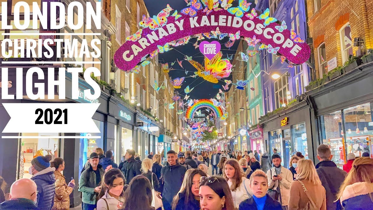 2021 Christmas Lights London Carnaby Street Christmas Shopping
