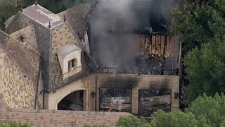 Texas mansion catches fire after possible lightning strike