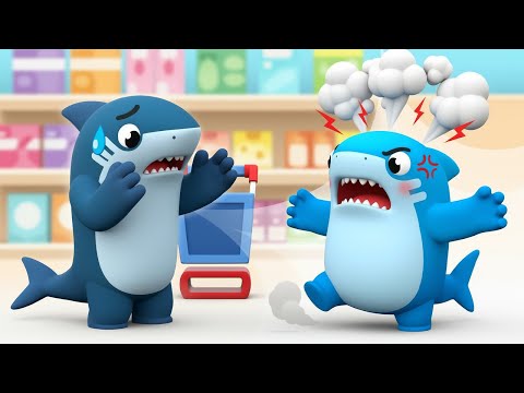 ¡BABY SHARK se enoja con papá y canta una CANCIÓN DEL ENOJO! | Los niños aprenden buenos modales