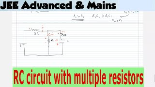 2) RC Circuit with multiple resistors | find current in all branches at time t