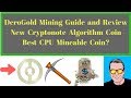 DeroGold Mining Guide and Review - New Cryptonote Algorithm Coin - Best CPU Mineable Coin