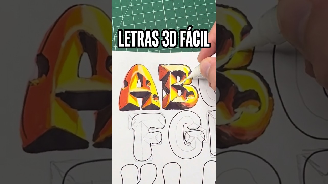 Transformación de letras a 3D súper fácil #graffiti #letras #tutorial