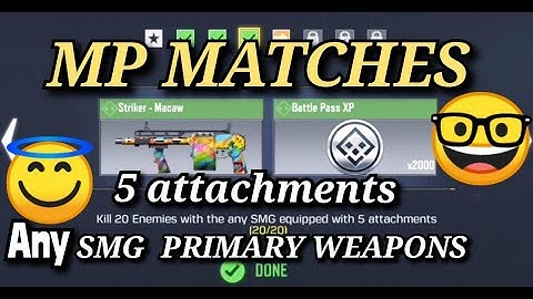 Kill 20 Enemies with the any SMG equipped with 5 attachments Task Complete || Call Of Duty Mobile ||