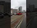 Ретро трамвай на улице Старовокзальной в Киеве.