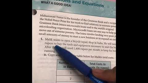 Embedded Assessment 1 After Activity 10 SpringBoard Course 3