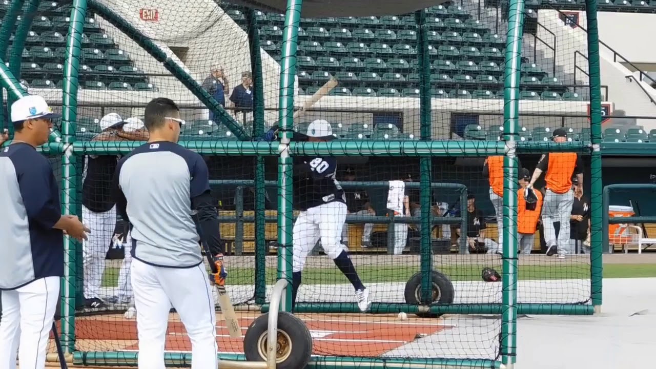 Check Out Ronny Rodriguezs Unique Batting Stance In Tigers Bp Youtube