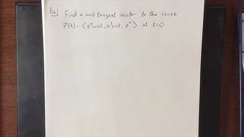 Example of a unit tangent vector