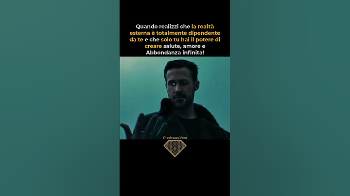 Quando realizzi che la realtà esterna dipende completamente da te…