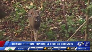 Change to TN Hunting & Fishing licenses