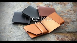 Hitoe® Fold - Liscio - ブラック 小さくて薄いミニ財布 Hitoe® Fold - Liscio - | 色艶深まる