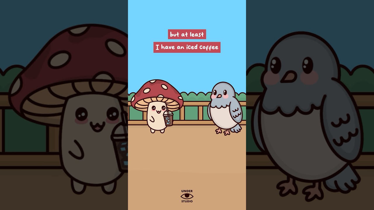 When I Have An Iced Coffee 🧋 Mushie & Birdie | Animation Meme | Original Audio: slowboydenki
