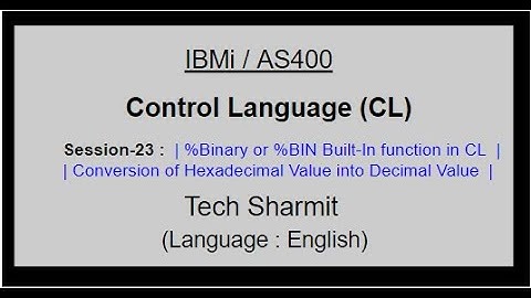%Binary or %Bin Built-in function in cl program | CL programming | CL program for Beginners |
