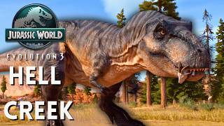 Building T.Rex's original habitat in Jurassic World Evolution 3 | Hell Creek Park