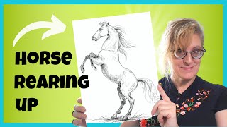 How to draw a horse rearing up step by step
