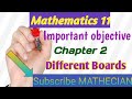 Chapter 2| Math-11 | Important Objective