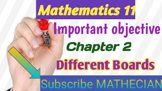 Chapter 2| Math-11 | Important Objective