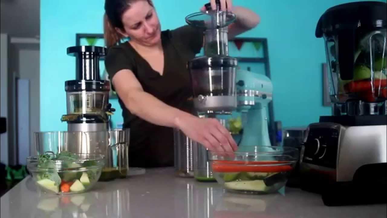 Hurom Slow Juicer vs. KitchenAid Juicer and Sauce Attachment vs