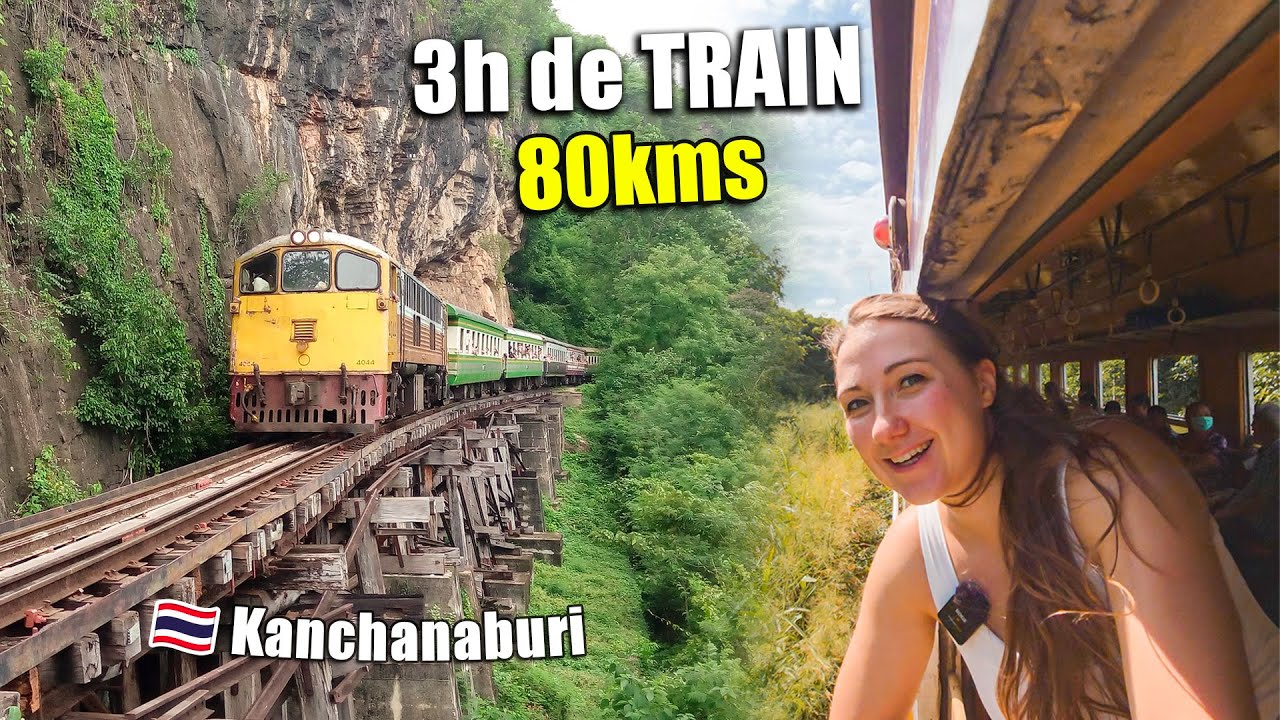 3H de TRAIN pour Kanchanaburi : 7 cascades turquoise & maisons flottantes 🇹🇭