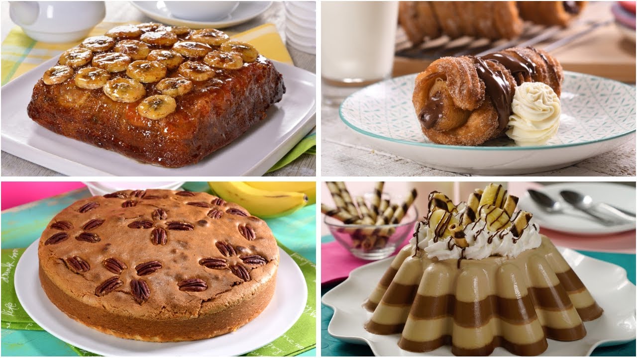 Los Mejores Postres con Plátano | 4 recetas diferentes relleno para puff