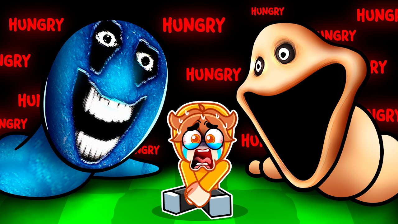 HUNGRY WORM VS SNAKE IN ROBLOX..??