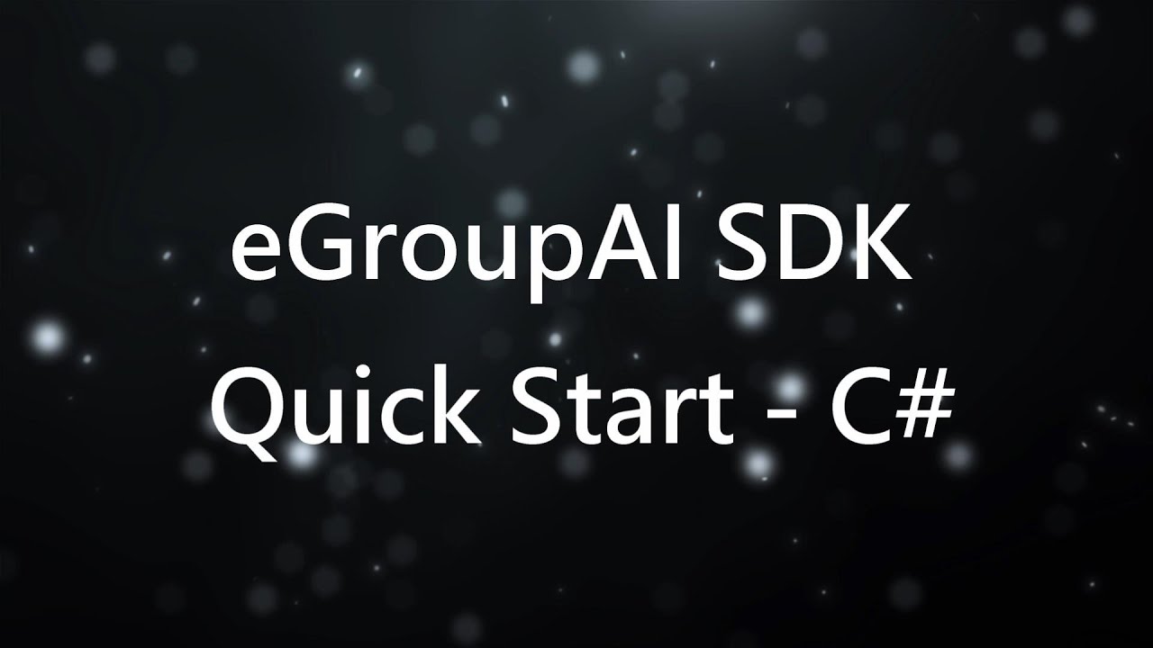 eGroupAI【Tutorial】│ Face Recognition SDK - Quick Start by C# - YouTube