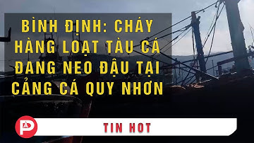 BÌNH ĐỊNH: CHÁY HÀNG LOẠT TÀU CÁ ĐANG NEO ĐẬU TẠI CẢNG CÁ QUY NHƠN