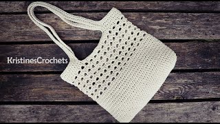 How To Crochet Market Tote Bag - Beginner Friendly