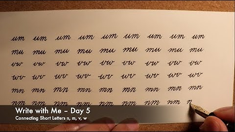 Improve Cursive Handwriting Day 5 | Write With Me | Connecting Short Letters n, m, v, w