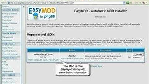 Install a Mod for phpBB2 on EasyMOD v0.3.0 - Jan 28, 2007