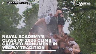 WATCH: Naval Academy&#39;s Class of 2027 take part in Herndon Monument Climb