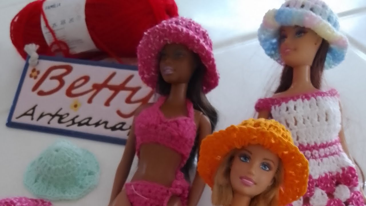 miniaturabarbieartesanatoemaispecuniamilliomcroche: PAP - Vídeo Passo a  Passo do Chapéu de Crochê Para Barbie Moda Retrô Com Pecunia MillioM