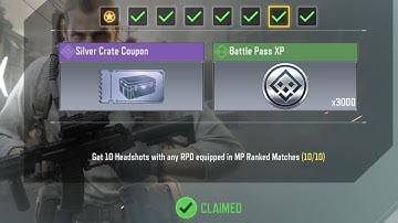 Get 10 HEADSHOTS with any RPD EQUIPPED in MP RANKED Matches