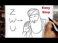 Zwu turns into gurunanak devji drawing   easy drawing