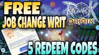 ROO FREE JOB CHANGE WRIT September 22, 2023 AND 5 REDEEM CODES Ragnarok Origin Global