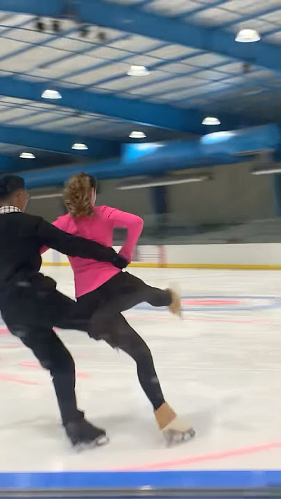 practicing the partnered pre-bronze cha cha dance!! #figureskating #iceskating #iceskate