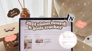 2024 NOTION TUTORIAL 💡Vision Board & Goals Planner for the new year! 💯