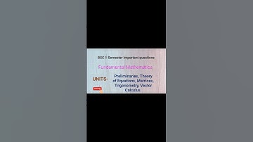 Bsc 1 Semester Mathematics important questions