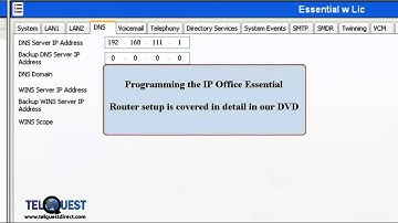 Avaya IP Office Essential Edition Remote Programming  - www.telquestdirect.com 800-288-7466