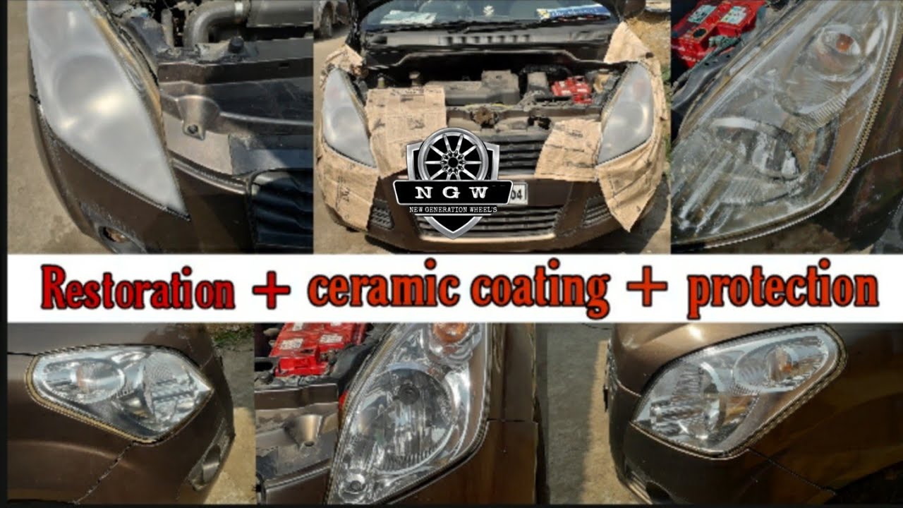 headlight restoration + ceramic coating + protection YouTube