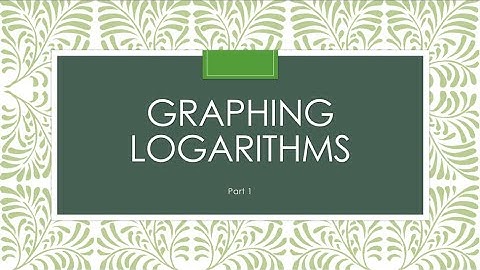 Graphing Logarithms Part 1