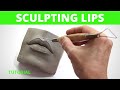 Sculpting Lips in clay. Tutorial how to sculpt in a water based clay