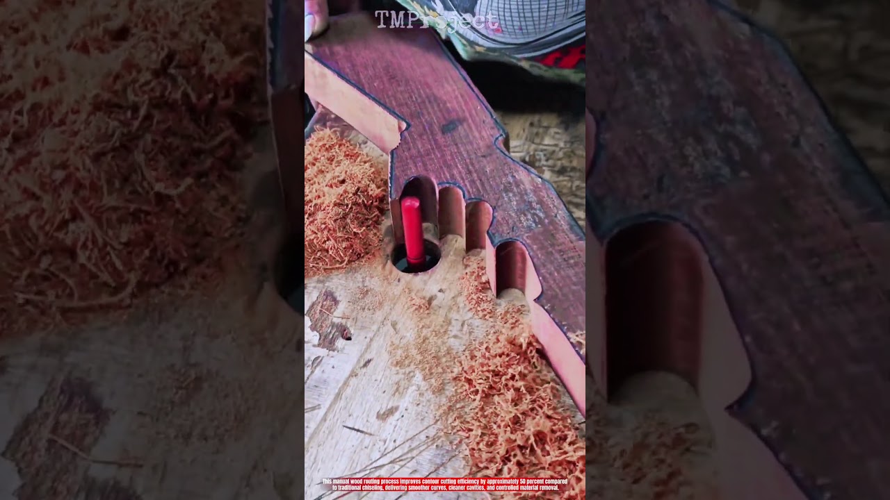Инновационный процесс ручной фрезеровки по дереву: высочайшая точность придания формы контуру.