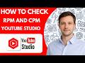 How to Check RPM and CPM in YouTube Studio Full Guide 2026