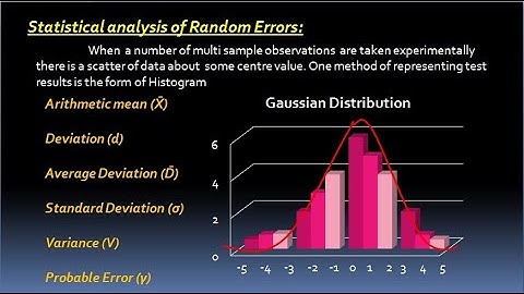 Instrumentation 05 || Statistical analysis of Random errors